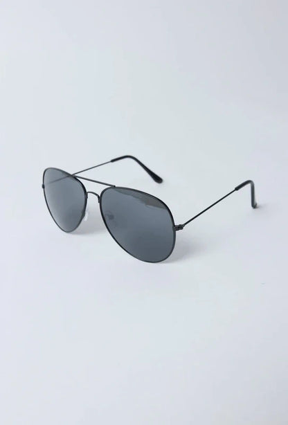 Vue coté lunettes solaires aviateur noirs - GL BOUTIK