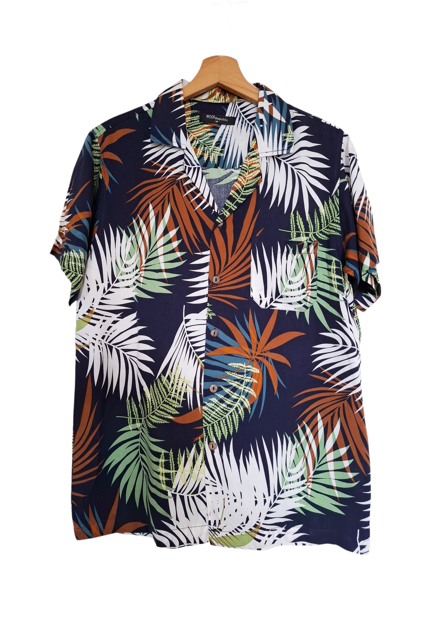 Chemise hawaienne bleu marien à fleurs -GL BOUTIK