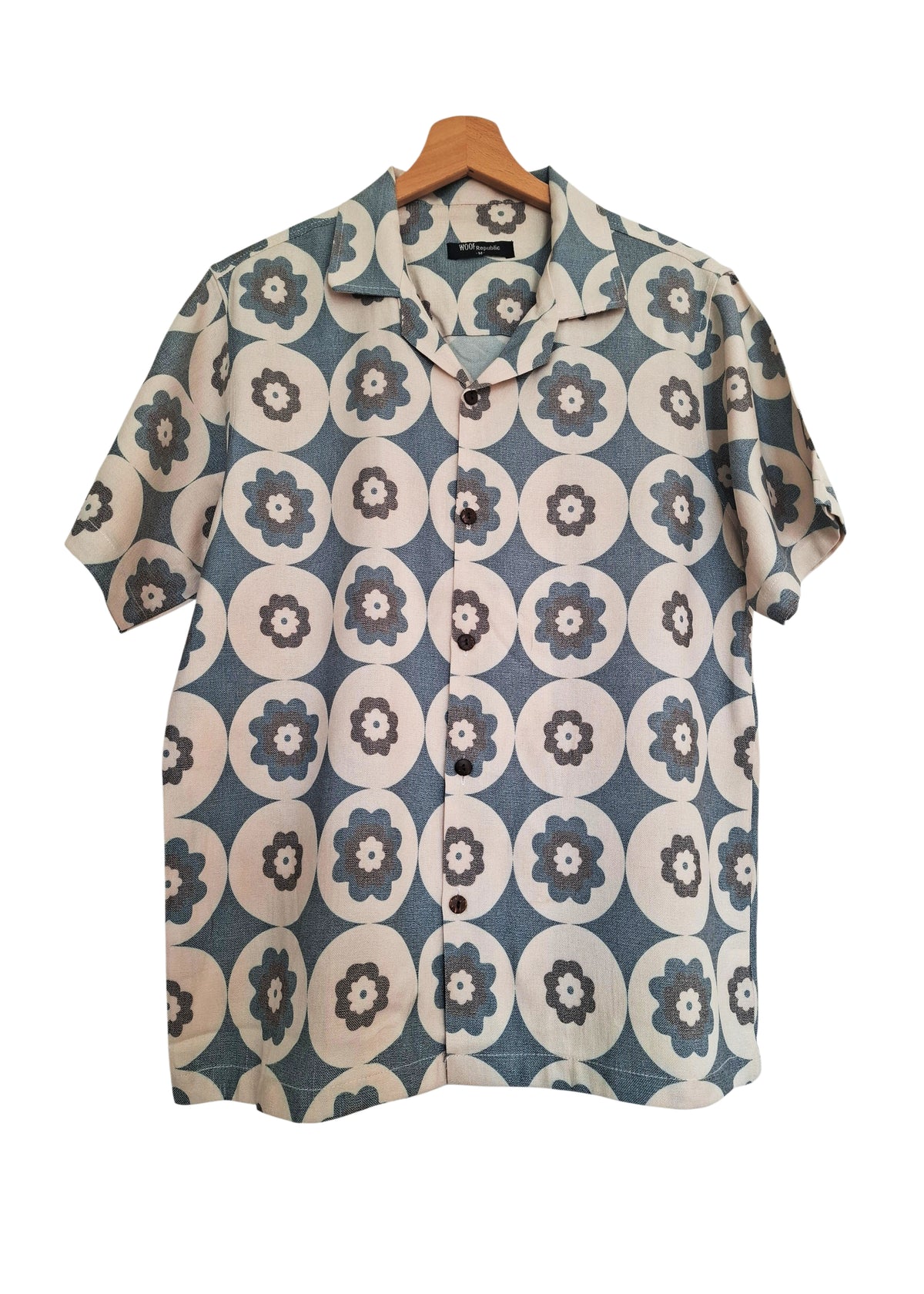 Chemise couleur pastel à motifs fleurs geometriques style retro - GL BOUTIK