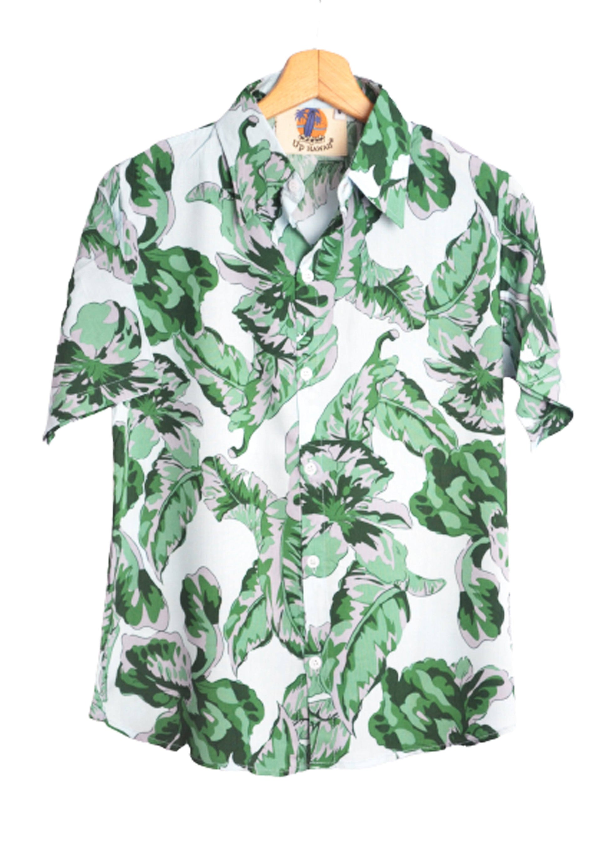 Chemise hawaienne homme couleur gris et vert - GL BOUTIK