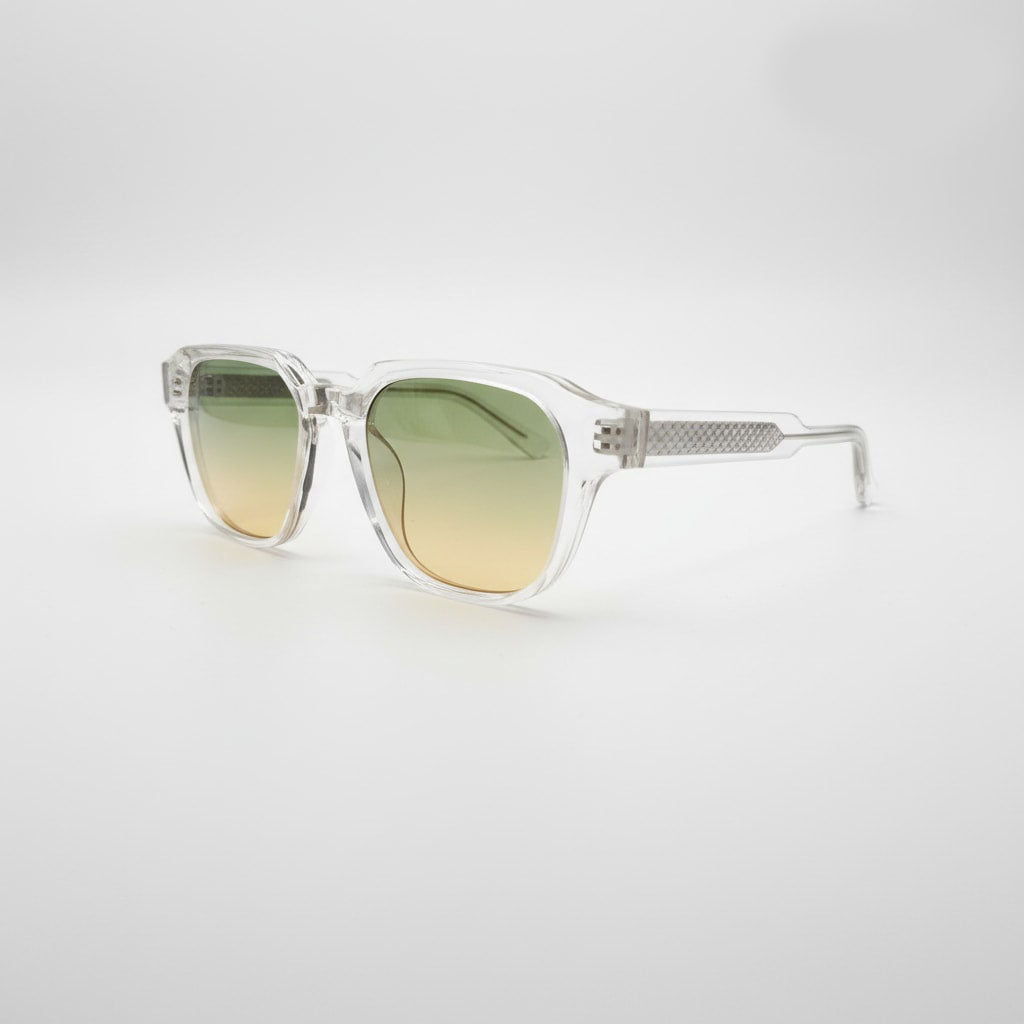 Côté lunettes solaires carrées style moscot transparentes à verres dégradé mauve - GL BOUTIK