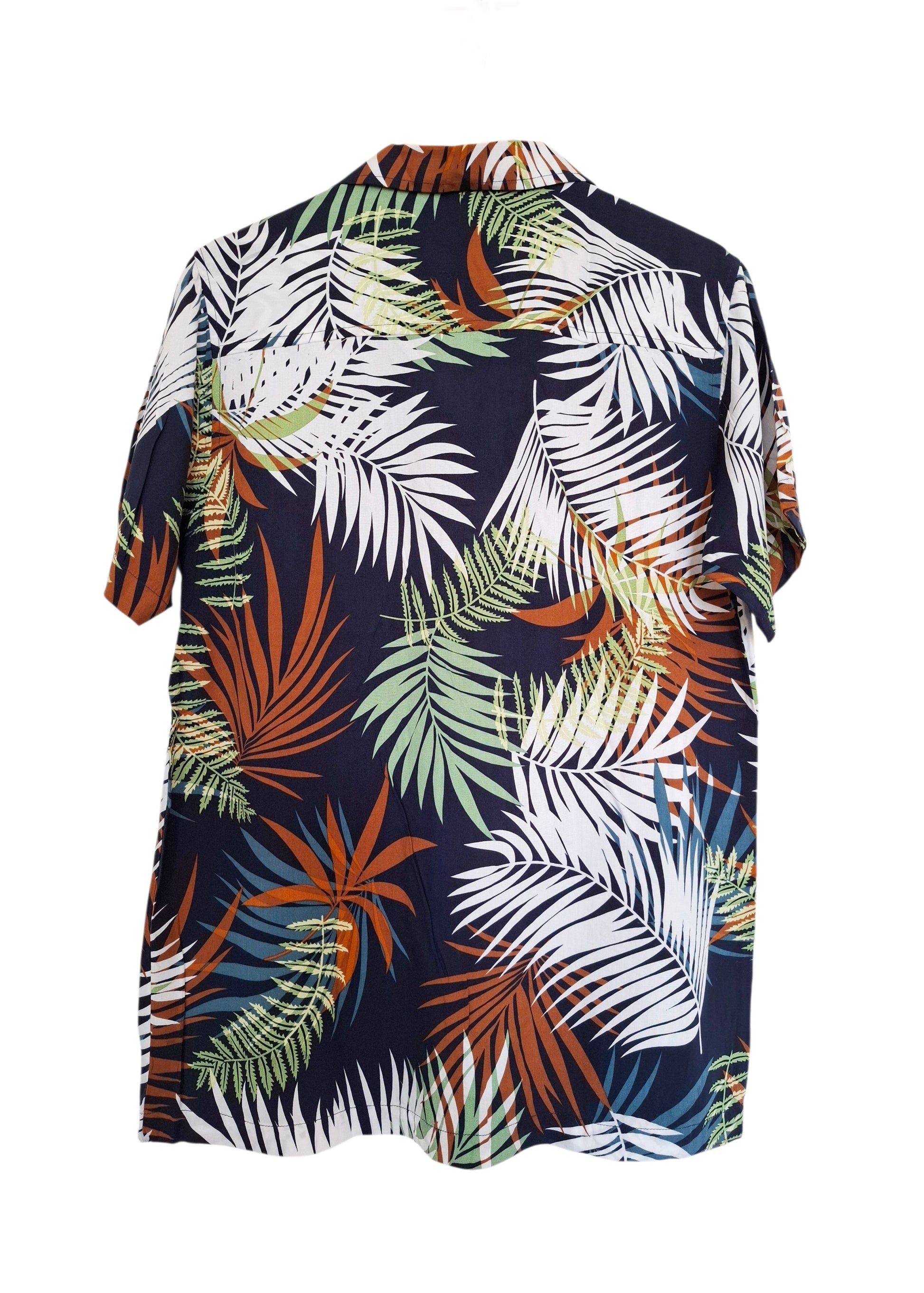 Dos chemise hawaienne bleu marine à fleurs - GL BOUTIK
