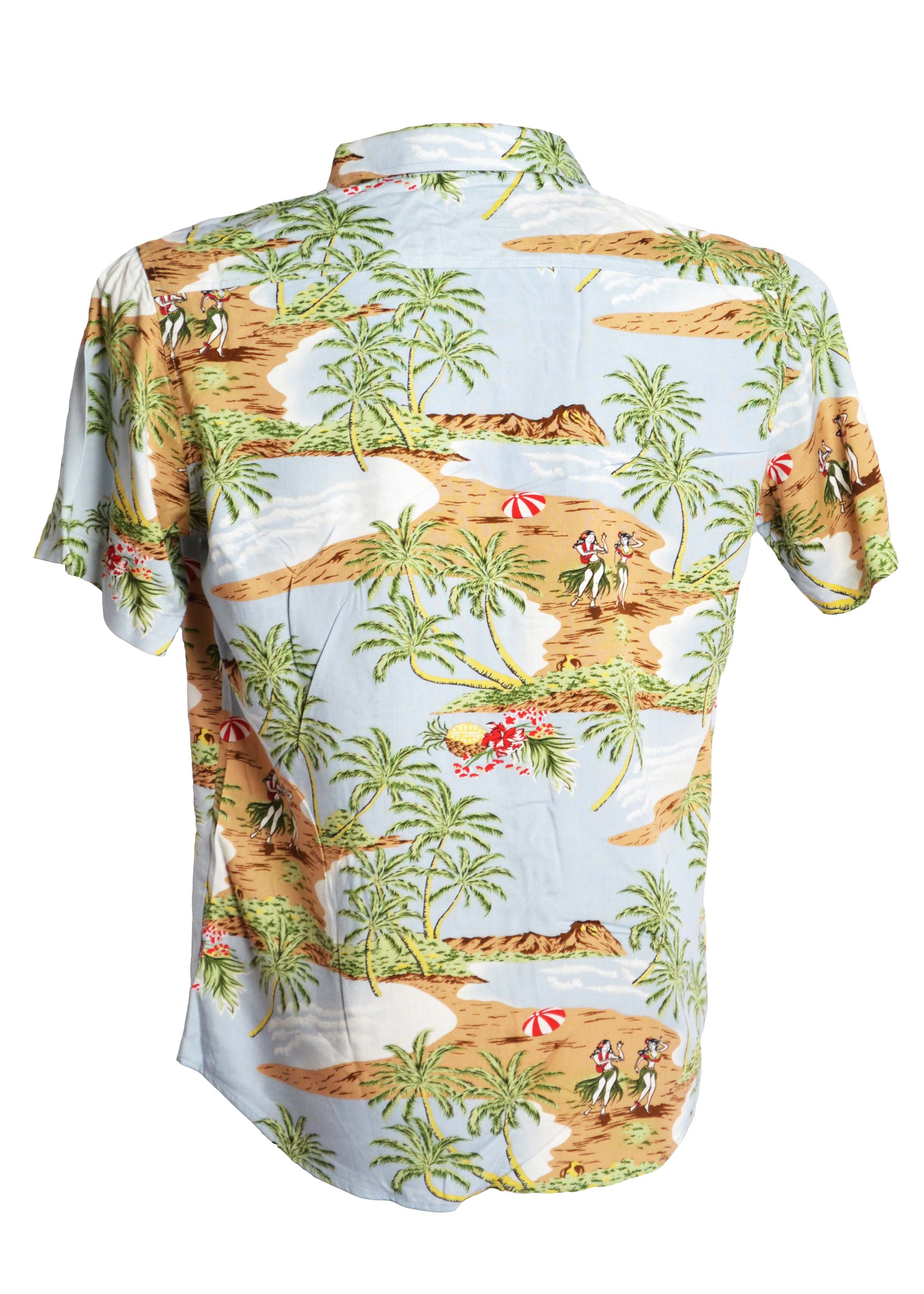 Vue dos chemise hawaienne motis plage bleu ciel - GL BOUTIK