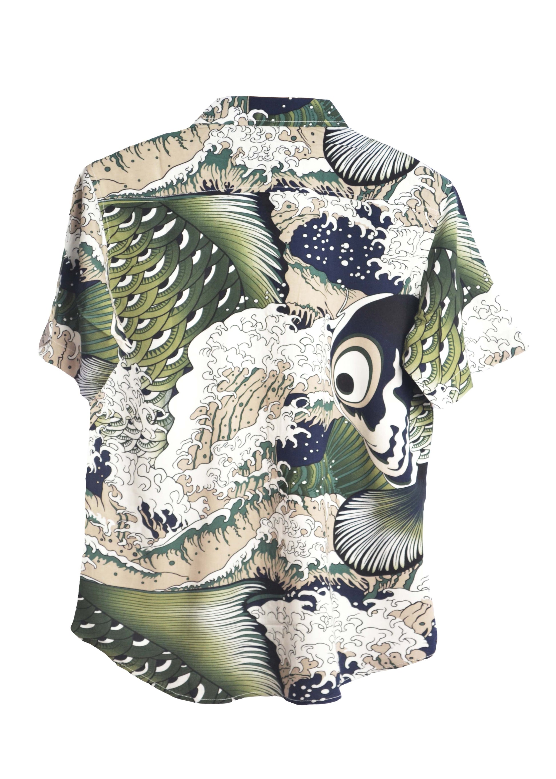 Vue dos chemise imprimé motif vague de kanagawa - GL BOUTIK