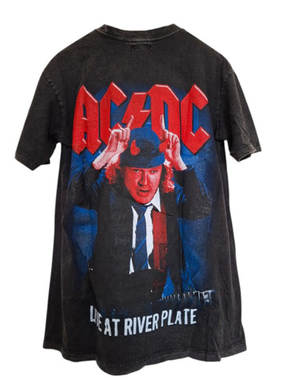 Dos t-shirt délavé imprimé ACDC - GL BOUTIK