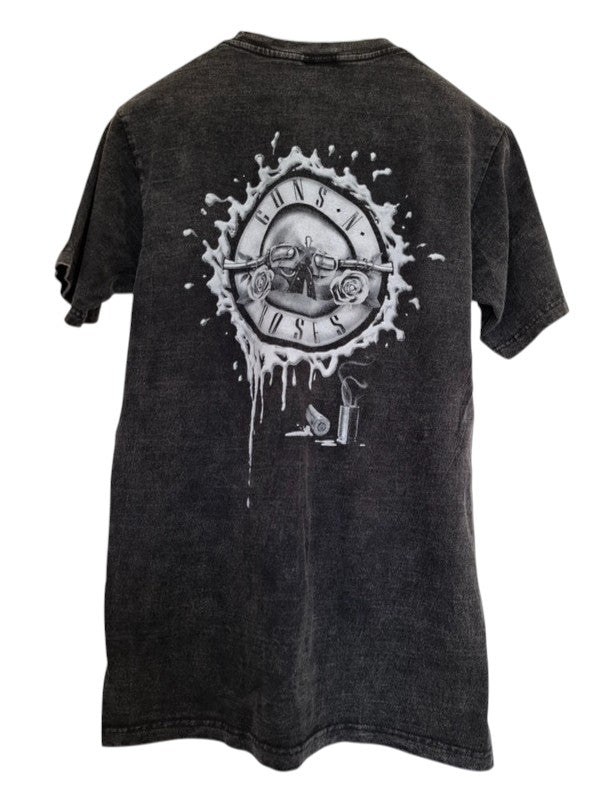 Vue dos t-shirt délavé à la pierre imprimé guns N' roses - GL BOUTIK