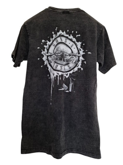 Vue dos t-shirt délavé à la pierre imprimé guns N' roses - GL BOUTIK