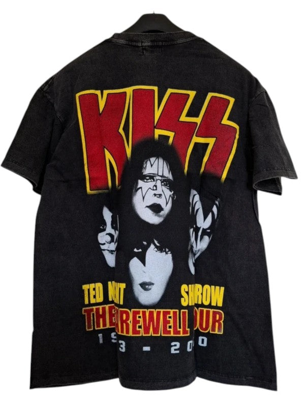 Dos t-shirt délavé imprimé kiss - GL BOUTIK