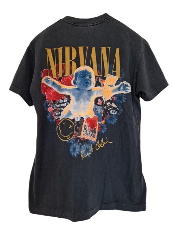 Vue dos t-shirt gris délavé imprimé nirvana - GL BOUTIK