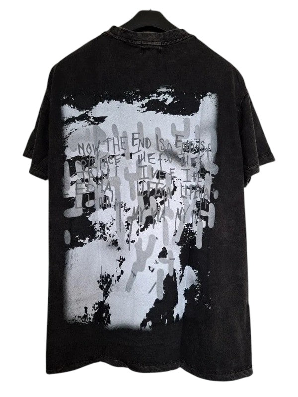 Vue dos t-shirt gris délavé imprimé sid vicious et nancy spungen - GL BOUTIK