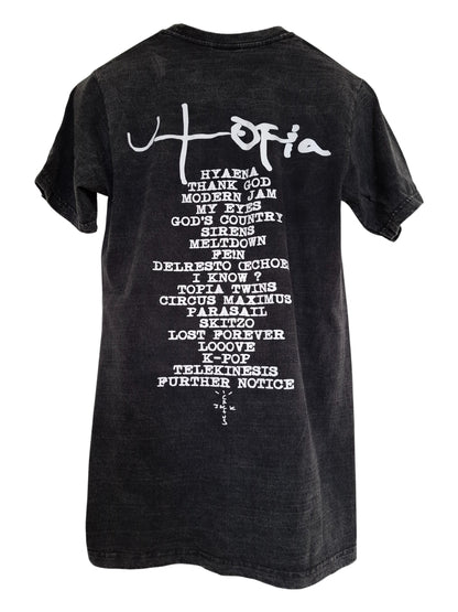 Dos - t-shirt gris délavé imprimé travis scott - GL BOUTIK
