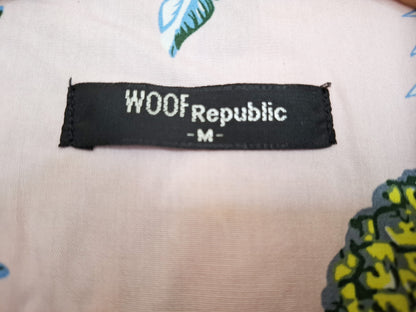 etiquette chemise hawaienne rose à motifs ananas jaunes - GL BOUTIK