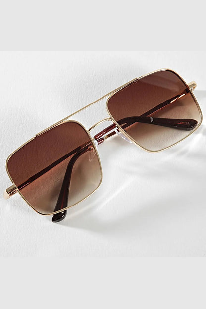 Lunettes de soleil aviateur carrées à verres marron degradé - GL BOUTIK
