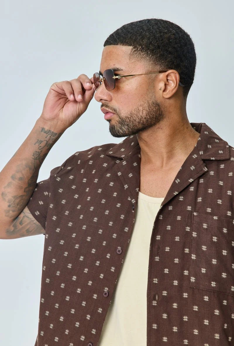 Vue porté lunettes solaires à verres carrés sans monture - GL BOUTIK