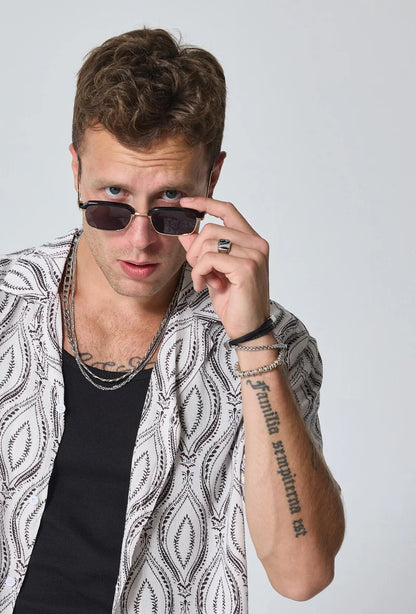 Lunettes clubmaster carrees noires