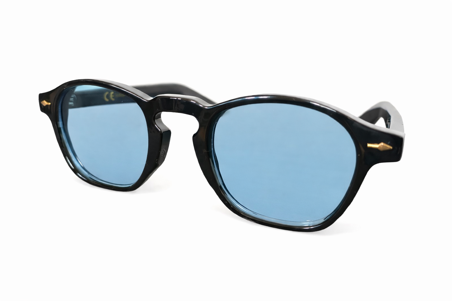 Lunettes de soleil style moscot à monture noire et verres bleus - GL BOUTIK