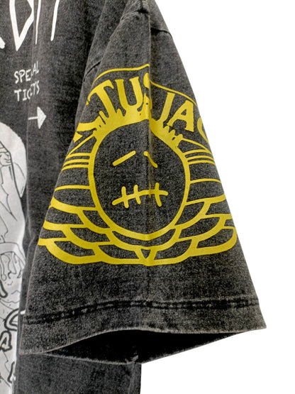 Manche t-shirt gris délavé motif travis scott - GL BOUTIK