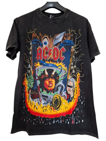 T-shirt délavé imprimé ACDC - GL BOUTIK
