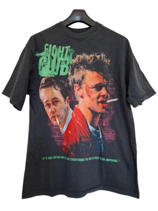 T-shirt gris délavé sérigraphié bootleg fight club - GL BOUTIK