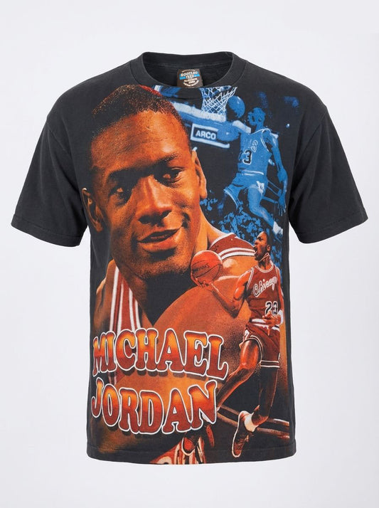 T-shirt délavé vintage imprimé bootleg michael jordan - GL BOUTIK