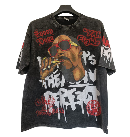 T-shirt gris délavé imprimé snoop dogg - GL BOUTIK