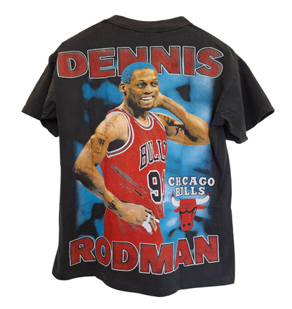 Vue dos t-shirt gris délavé imprmé dennis rodman - GLBOUTIK