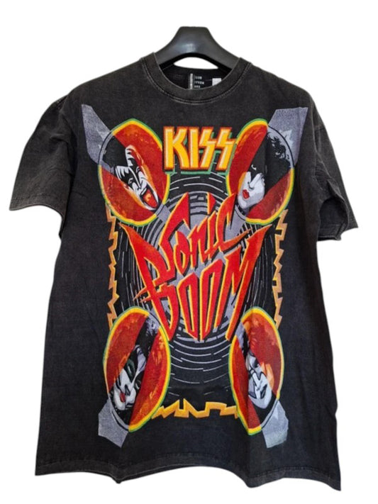 T-shirt délavé imprimé kiss - GL BOUTIK