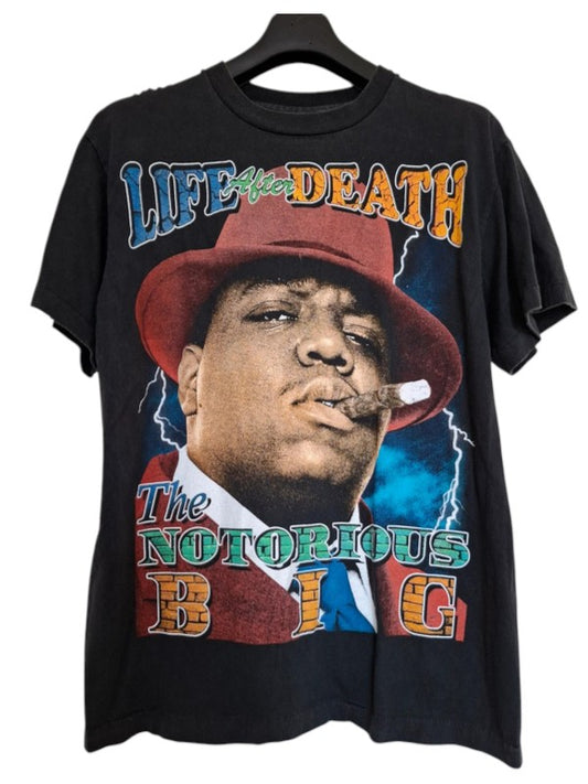 T-shirt gris délave style vintage imprimé bootleg notorious big - GLBOUTIK