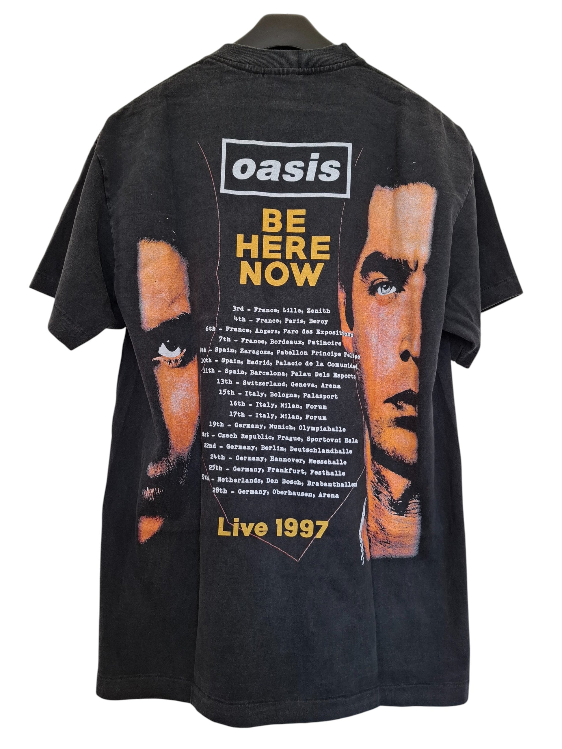 Vue dos t-shirt gris délavé sérigraphie oasis - GL BOUTIK