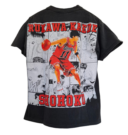 Vue dos t-shirt gris délavé imprimé manga slam dunk - GL BOUTIK