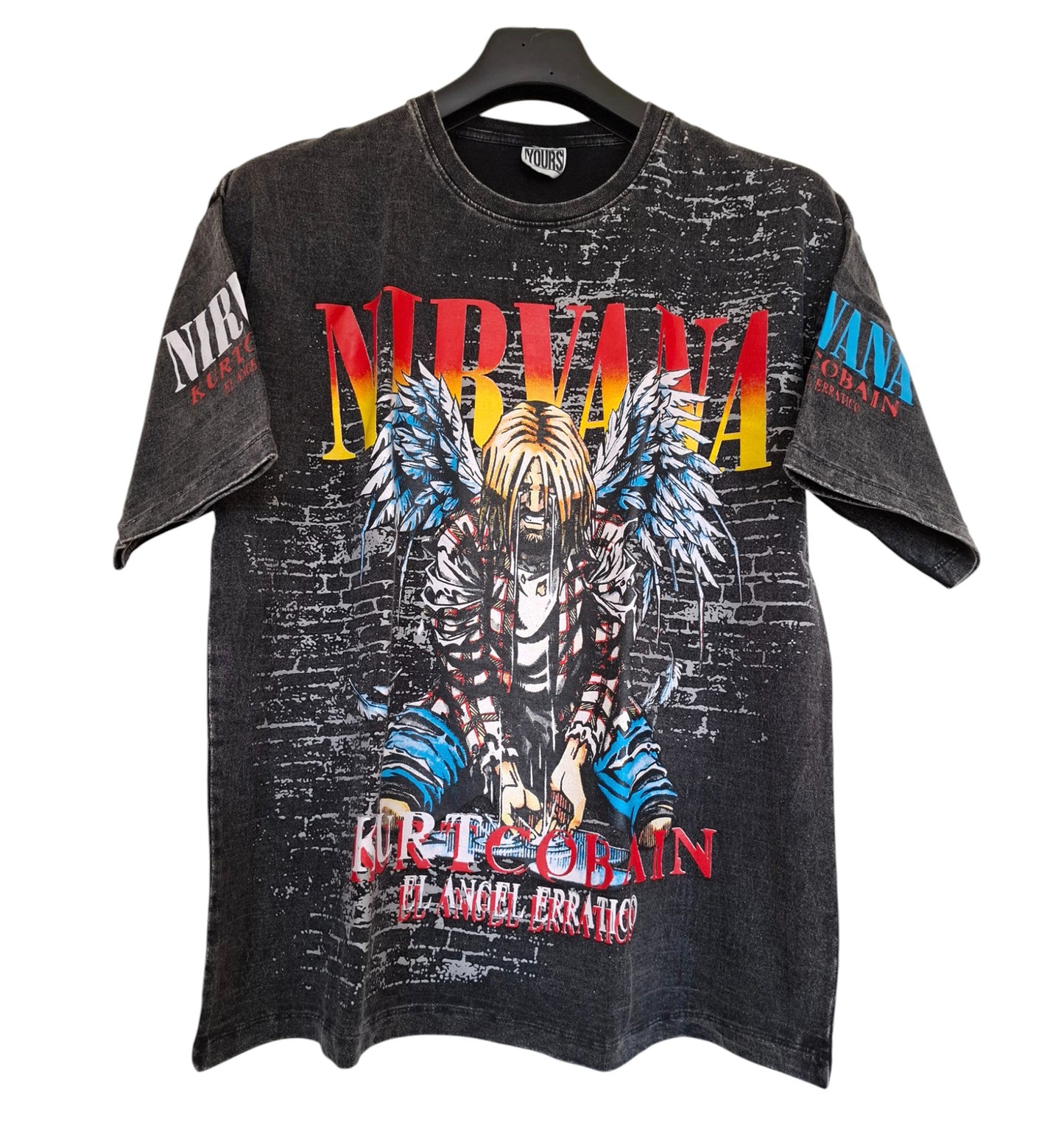 T-shirt stonewshed imprimé motif nirvana - GL BOUTIK