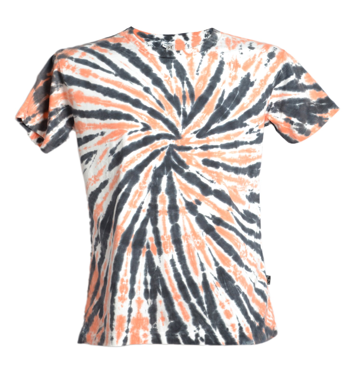 T-shirt tie and dye effet étalé blanc, noir et orange - GL BOUTIK