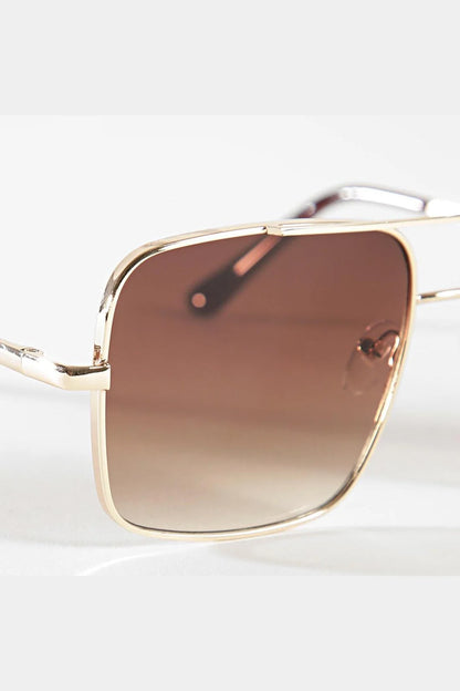 Vue verre lunettes de soleil aviateur carrées à verres marron degradé - GL BOUTIK