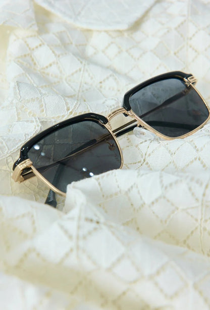Lunettes solaires clubmaster carrées noires - GL BOUTIK
