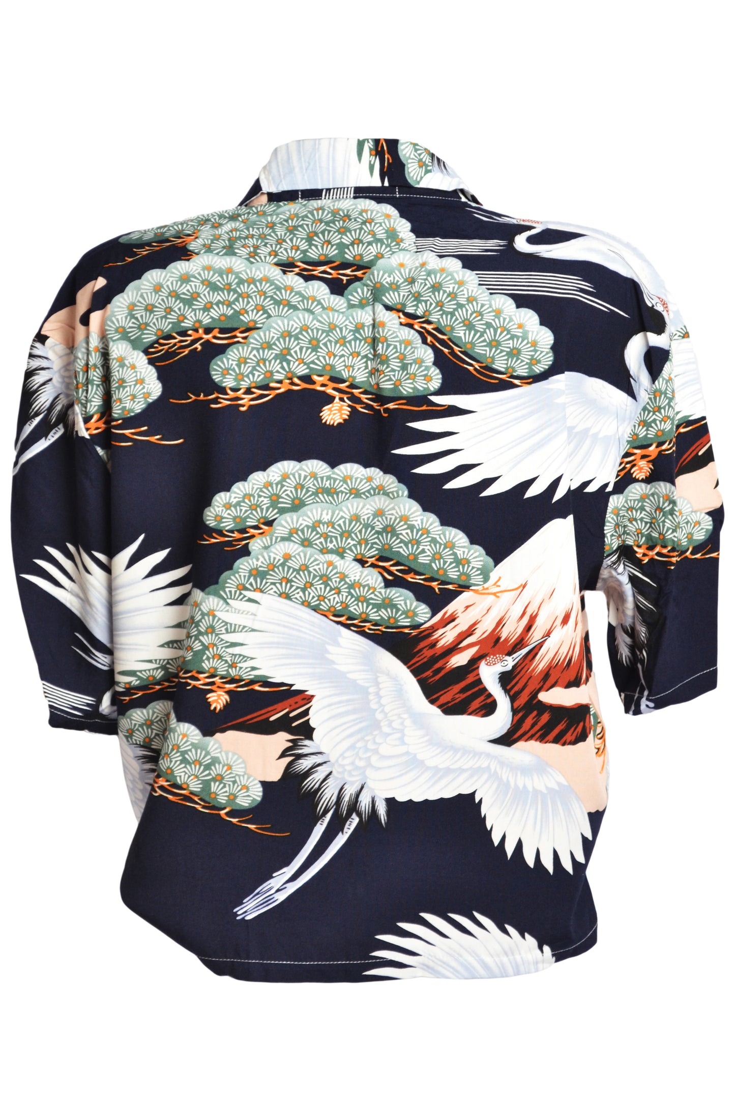 Vue dos chemiser bleu marine motifs grues du japon - GL BOUTIK