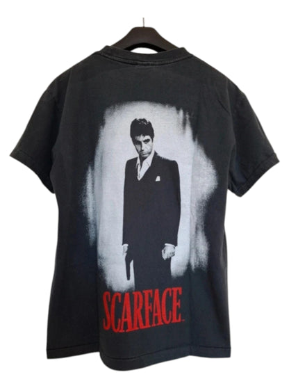 Vue dos t-shirt gris délavé imprimé bootleg scarface - GL BOUTIK
