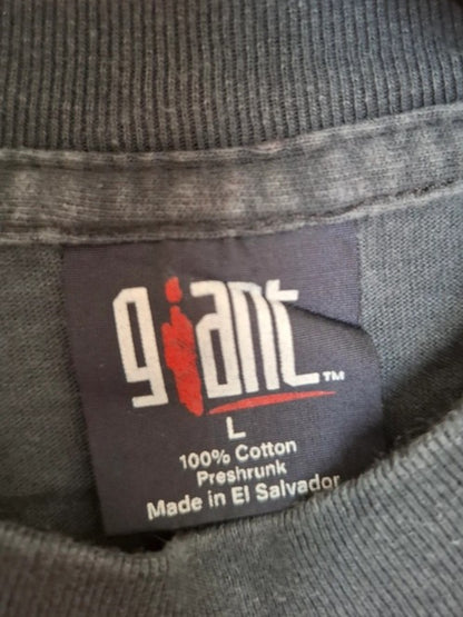 Vue etiquette t-shirt gris délavé imprimé bootleg narcos - GL BOUTIK