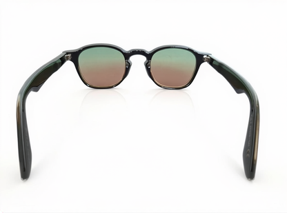 Vue arrière lunettes pantos style moscot noires à verres dégradé jaune et vert - GL BOUTIK