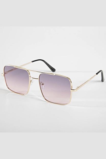Lunettes solaires aviateur carrées à verres dégradé rose et mauve - GL BOUTIK