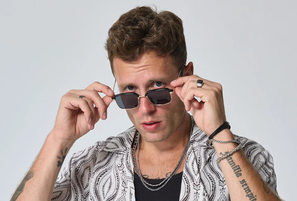 Lunettes clubmaster carrees noires