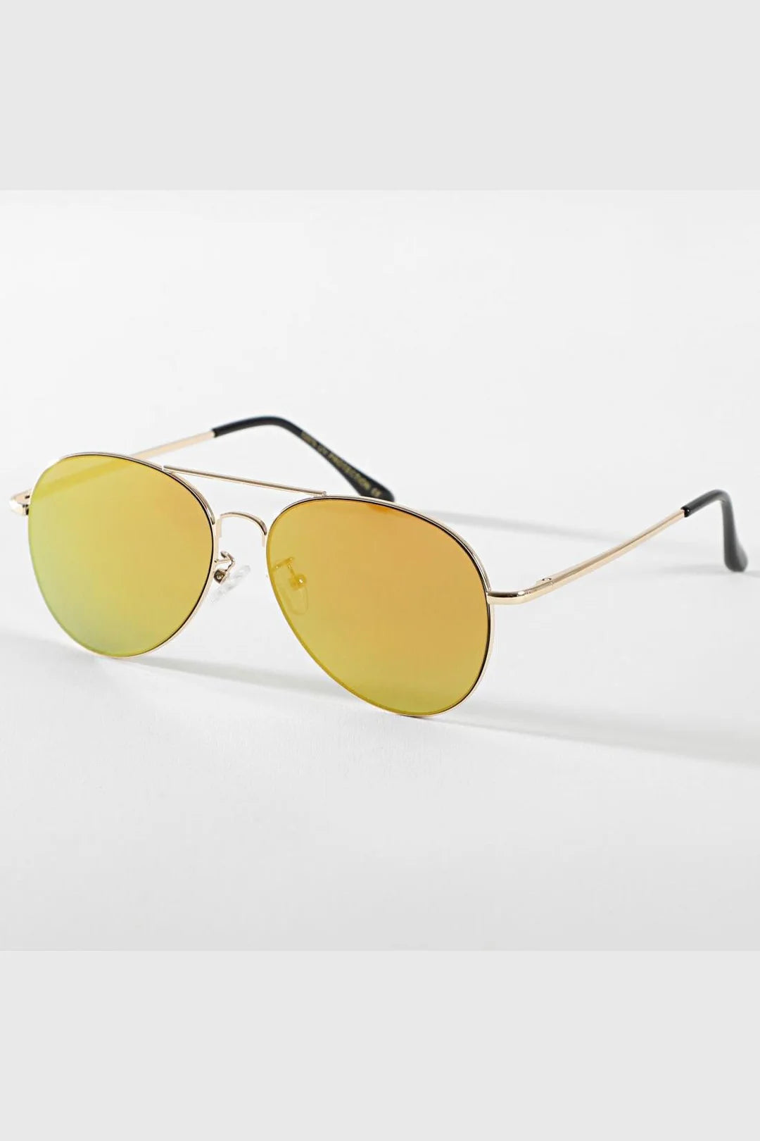 Lunettes de soleil aviateur à verres miroir jaune - GL BOUTIK
