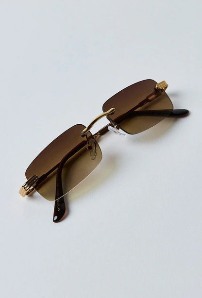 Lunettes de soleil à verres sans monture marrons - GL BOUTIK