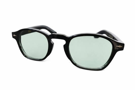 Black pantos glasses with green lenses