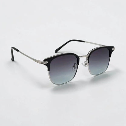 Vue côté lunettes solaires clubmaster à verres dégradé bleu foncé - GL BOUTIK