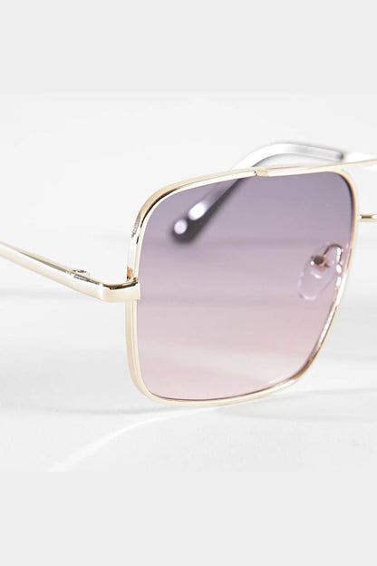 Vue verre lunettes solaires aviateur carrées à verres dégradé rose et mauve - GL BOUTIK