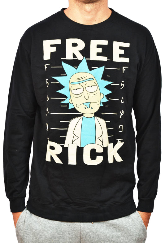 Sweat-shirt noir Rick et morty - Free rick - 