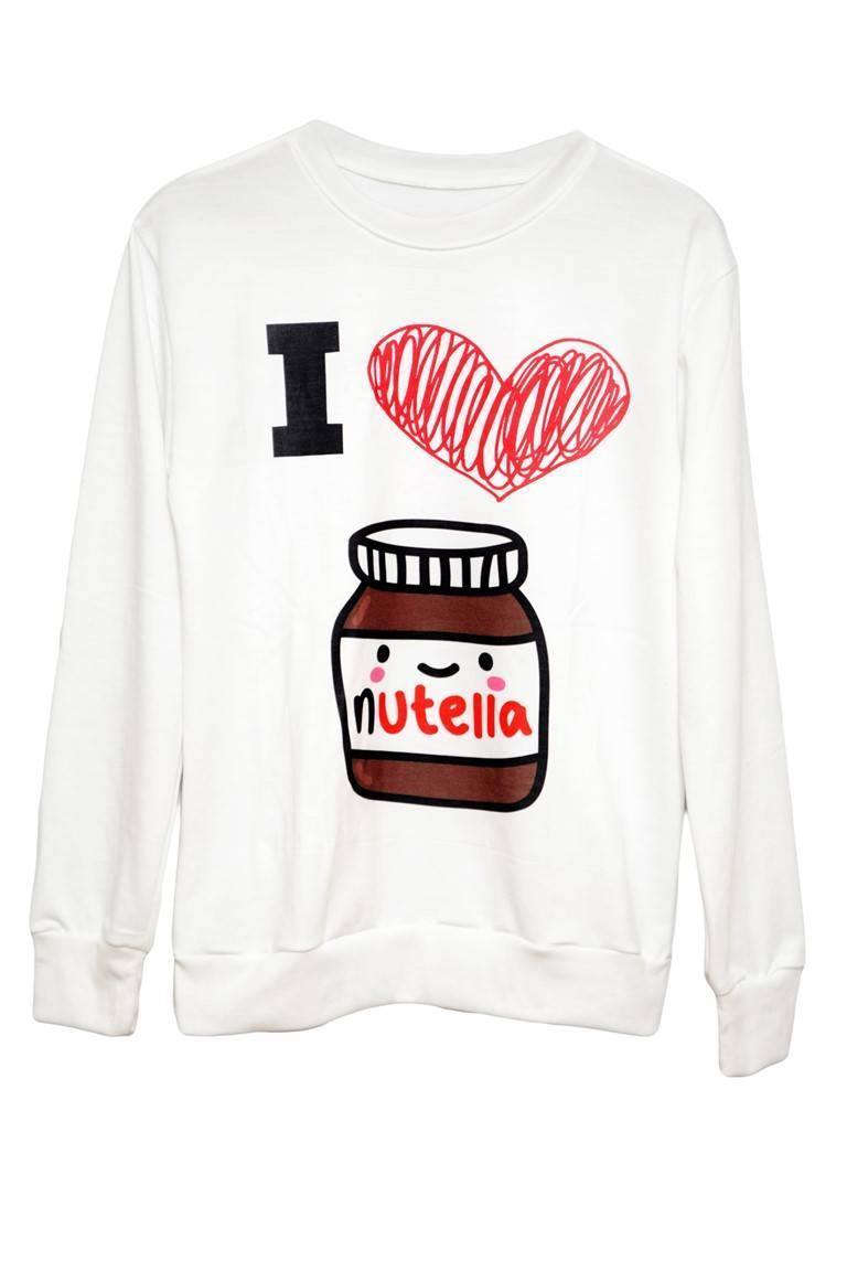 Sweat-shirt nutella couleur blanc