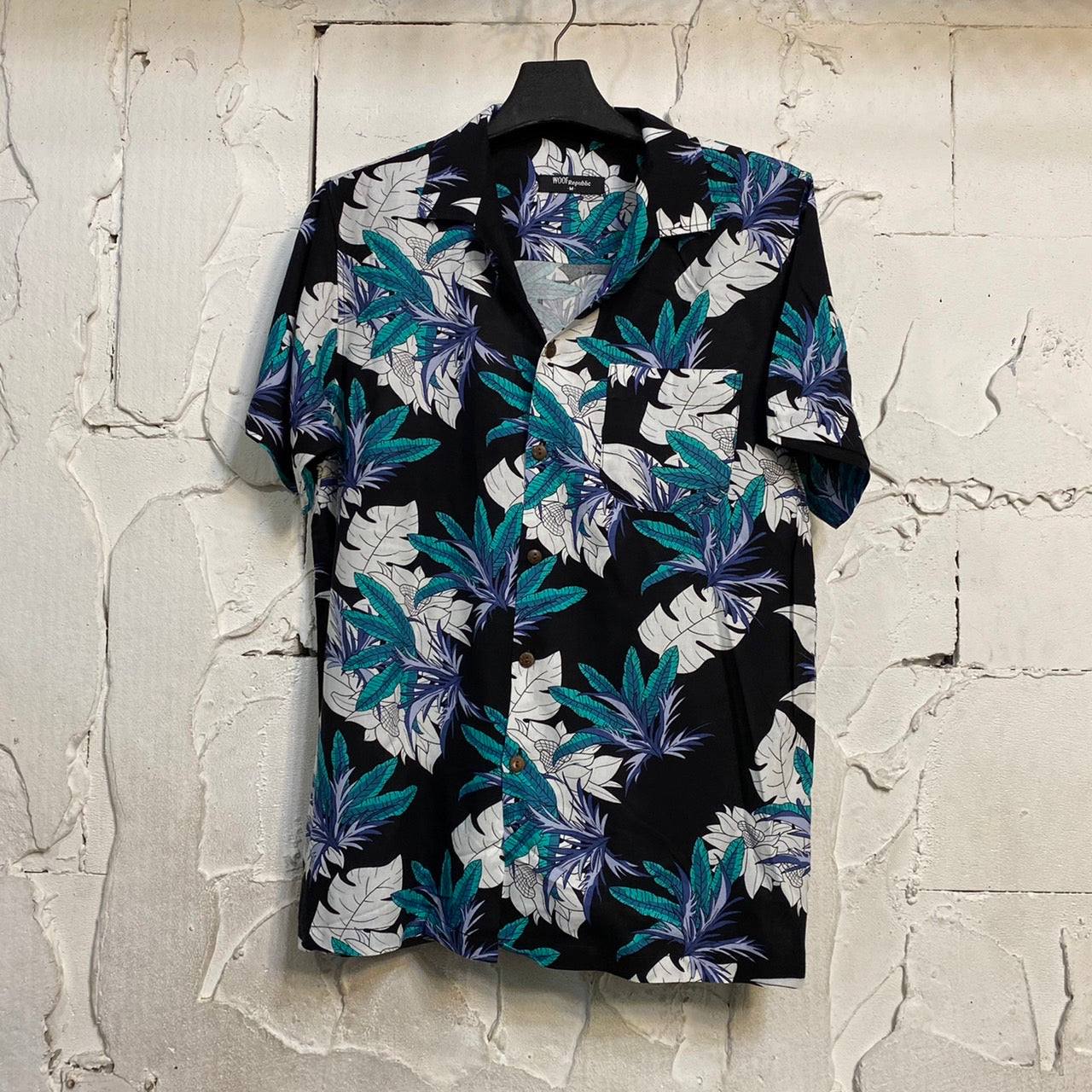 Chemise hawaienne noire à fleurs  - GL BOUTIK