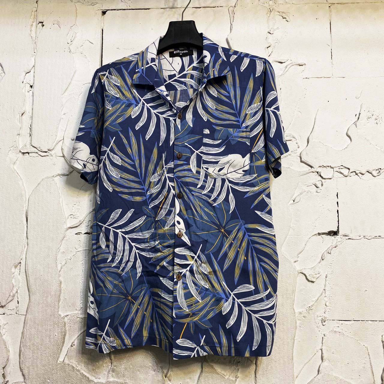 Chemise hawaienne bleue à fleurs - GL BOUTIK