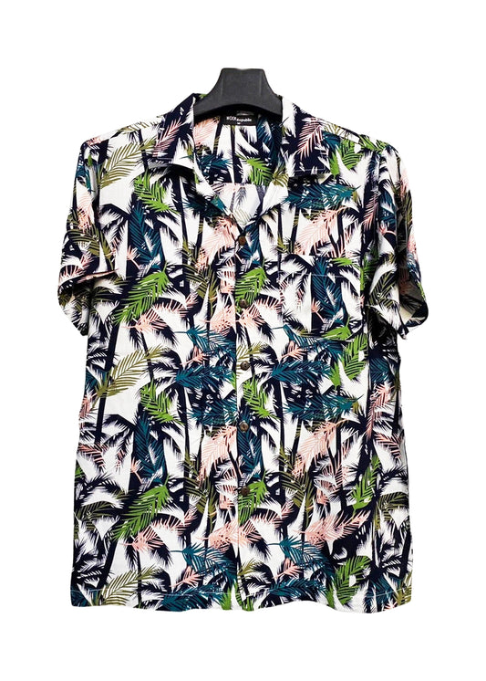 Chemise hawaienne blanche motifs palmiers - GL BOUTIK